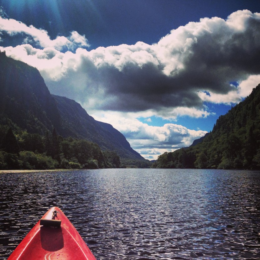 Kayaking down the Jacques-Cartier in Québec.