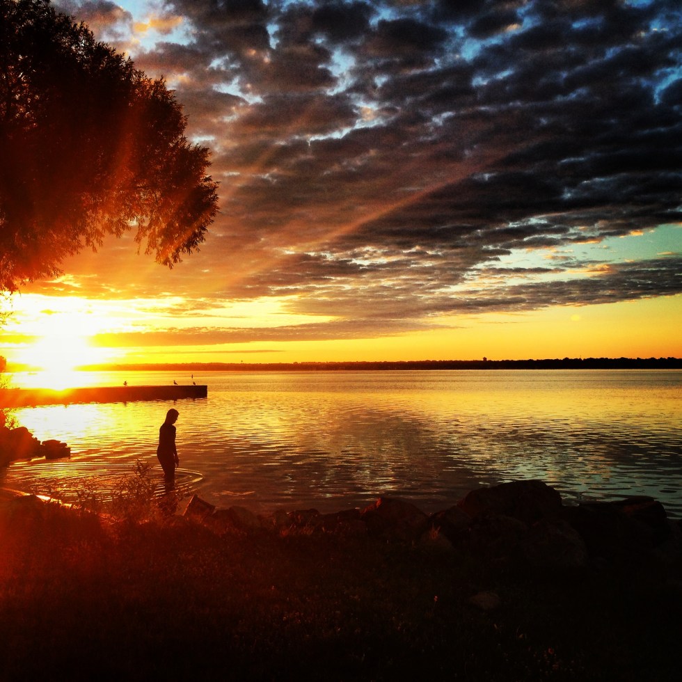 Solo swimmer. Lake Monona, Madison, WI