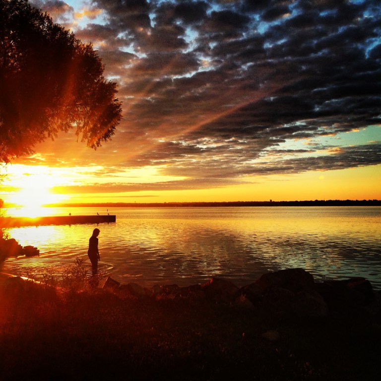 Solo swimmer. Lake Monona, Madison, WI