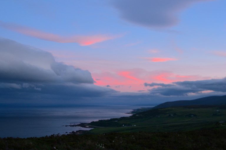 Crappy picture of the pretty pink clouds - but I felt the need to prove they were real.
