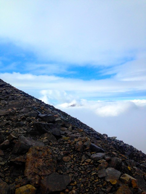 it's never clear at the top of Ben Nevis, but I caught a second of blue sky