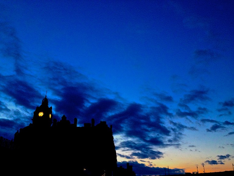 Balmoral Hotel clock tower, Waverley Station, Edinburgh, circa 5 am