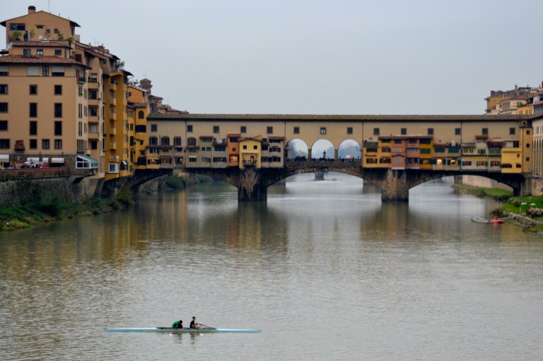 Two on the Arno River in Florence, Italy