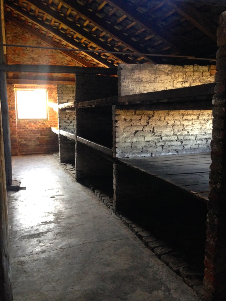 Prisoners slept six to a bunk. Auschwitz-Birkenau.