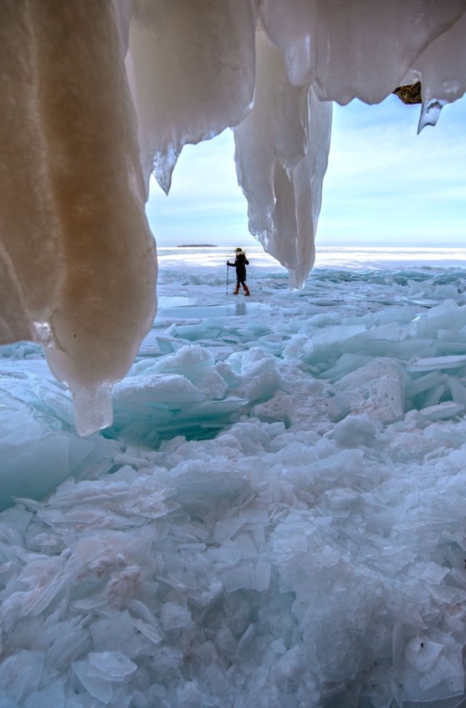 Me walking on Lake Superior...what I imagine hiking the trail will be like, only without snow and ice and totally different. Photo Cred: my dad